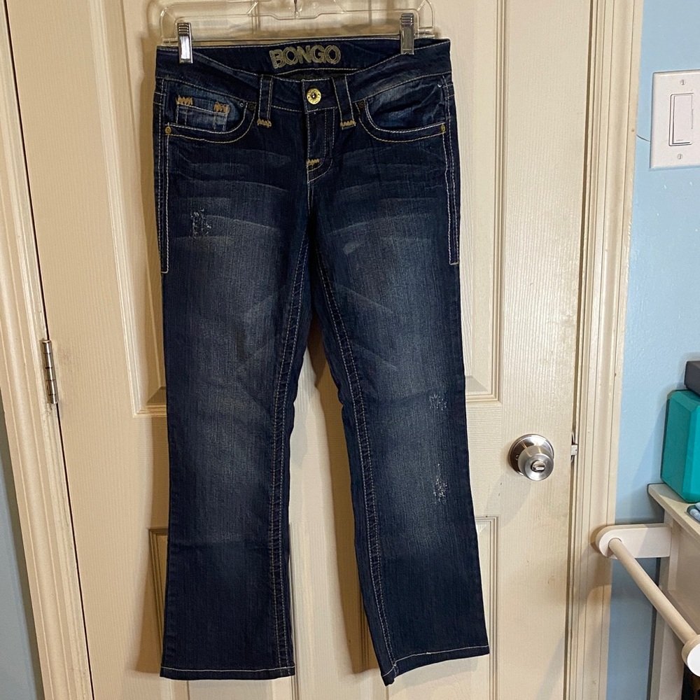 BONGO Women's Dark Indigo Bootcut Jeans 30 x 35